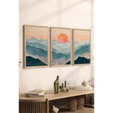 Artavessa 3 Parça Ahşap Çerçeve Görünümlü MDF Poster Tablo Seti - Set 132, 15 x 20