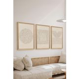 Artavessa 3 Parça Ahşap Çerçeve Görünümlü Mdf Poster Tablo Seti - Set 15