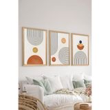 Artavessa 3 Parça Ahşap Çerçeve Görünümlü MDF Poster Tablo Seti - Set 16, 33 x 48