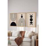 Artavessa 3 Parça Ahşap Çerçeve Görünümlü MDF Poster Tablo Seti - Set 17, 15 x 20
