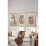 Artavessa 3 Parça Ahşap Çerçeve Görünümlü MDF Poster Tablo Seti - Set 21, 15 x 20