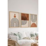Artavessa 3 Parça Ahşap Çerçeve Görünümlü MDF Poster Tablo Seti - Set 24, 15 x 20