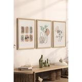 Artavessa 3 Parça Ahşap Çerçeve Görünümlü MDF Poster Tablo Seti - Set 26, 15 x 20