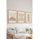Artavessa 3 Parça Ahşap Çerçeve Görünümlü MDF Poster Tablo Seti - Set 28, 33 x 48