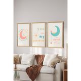 Artavessa 3 Parça Ahşap Çerçeve Görünümlü MDF Poster Tablo Seti - Set 29, 15 x 20
