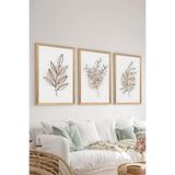 Artavessa 3 Parça Ahşap Çerçeve Görünümlü MDF Poster Tablo Seti - Set 32, 15 x 20