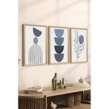 Artavessa 3 Parça Ahşap Çerçeve Görünümlü MDF Poster Tablo Seti - Set 42, 33 x 48