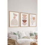 Artavessa 3 Parça Ahşap Çerçeve Görünümlü MDF Poster Tablo Seti - Set 44, 15 x 20