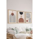 Artavessa 3 Parça Ahşap Çerçeve Görünümlü MDF Poster Tablo Seti - Set 48, 20 x 30