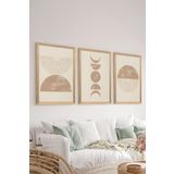 Artavessa 3 Parça Ahşap Çerçeve Görünümlü Mdf Poster Tablo Seti - Set 4