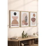 Artavessa 3 Parça Ahşap Çerçeve Görünümlü MDF Poster Tablo Seti - Set 50, 15 x 20