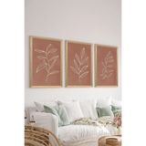 Artavessa 3 Parça Ahşap Çerçeve Görünümlü MDF Poster Tablo Seti - Set 52, 20 x 30