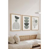 Artavessa 3 Parça Ahşap Çerçeve Görünümlü MDF Poster Tablo Seti - Set 55, 33 x 48