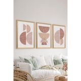 Artavessa 3 Parça Ahşap Çerçeve Görünümlü MDF Poster Tablo Seti - Set 56, 15 x 20