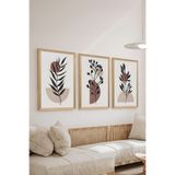 Artavessa 3 Parça Ahşap Çerçeve Görünümlü MDF Poster Tablo Seti - Set 59, 15 x 20