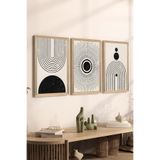 Artavessa 3 Parça Ahşap Çerçeve Görünümlü MDF Poster Tablo Seti - Set 6, 33 x 48