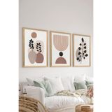 Artavessa 3 Parça Ahşap Çerçeve Görünümlü MDF Poster Tablo Seti - Set 60, 15 x 20