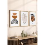 Artavessa 3 Parça Ahşap Çerçeve Görünümlü MDF Poster Tablo Seti - Set 66, 20 x 30