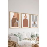 Artavessa 3 Parça Ahşap Çerçeve Görünümlü MDF Poster Tablo Seti - Set 68, 15 x 20
