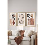 Artavessa 3 Parça Ahşap Çerçeve Görünümlü MDF Poster Tablo Seti - Set 69, 15 x 20