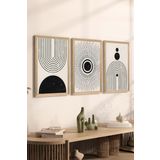 Artavessa 3 Parça Ahşap Çerçeve Görünümlü Mdf Poster Tablo Seti - Set 6