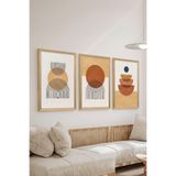 Artavessa 3 Parça Ahşap Çerçeve Görünümlü MDF Poster Tablo Seti - Set 7, 15 x 20