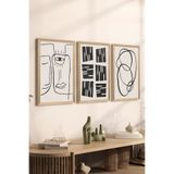 Artavessa 3 Parça Ahşap Çerçeve Görünümlü MDF Poster Tablo Seti - Set 70, 15 x 20