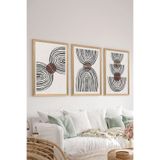 Artavessa 3 Parça Ahşap Çerçeve Görünümlü MDF Poster Tablo Seti - Set 72, 33 x 48