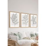 Artavessa 3 Parça Ahşap Çerçeve Görünümlü MDF Poster Tablo Seti - Set 76, 15 x 20