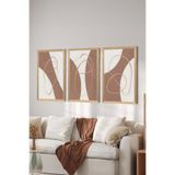 Artavessa 3 Parça Ahşap Çerçeve Görünümlü MDF Poster Tablo Seti - Set 77, 33 x 48