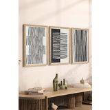 Artavessa 3 Parça Ahşap Çerçeve Görünümlü Mdf Poster Tablo Seti - Set 78