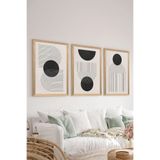 Artavessa 3 Parça Ahşap Çerçeve Görünümlü MDF Poster Tablo Seti - Set 80, 15 x 20