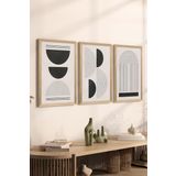 Artavessa 3 Parça Ahşap Çerçeve Görünümlü Mdf Poster Tablo Seti - Set 82