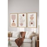 Artavessa 3 Parça Ahşap Çerçeve Görünümlü MDF Poster Tablo Seti - Set 85, 15 x 20