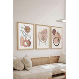 Artavessa 3 Parça Ahşap Çerçeve Görünümlü MDF Poster Tablo Seti - Set 87, 15 x 20