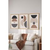 Artavessa 3 Parça Ahşap Çerçeve Görünümlü MDF Poster Tablo Seti - Set 88, 20 x 30