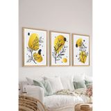 Artavessa 3 Parça Ahşap Çerçeve Görünümlü MDF Poster Tablo Seti - Set 91, 15 x 20