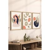 Artavessa 3 Parça Ahşap Çerçeve Görünümlü MDF Poster Tablo Seti - Set 93, 33 x 48