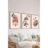 Artavessa 3 Parça Ahşap Çerçeve Görünümlü MDF Poster Tablo Seti - Set 95, 15 x 20