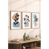 Artavessa 3 Parça Ahşap Çerçeve Görünümlü MDF Poster Tablo Seti - Set 97, 15 x 20