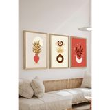 Artavessa 3 Parça Ahşap Çerçeve Görünümlü MDF Poster Tablo Seti - Set 98, 15 x 20
