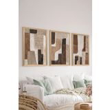 Artavessa 3 Parça Ahşap Çerçeve Görünümlü Mdf Tablo Seti ERSYCRVSZ3SET12, 15 x 20