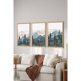 Artavessa 3 Parça Ahşap Çerçeve Görünümlü Mdf Tablo Seti ERSYCRVSZ3SET17, 15 x 20