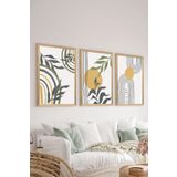 Artavessa 3 Parça Ahşap Çerçeve Görünümlü Mdf Tablo Seti ERSYCRVSZ3SET20, 20 x 30