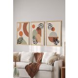Artavessa 3 Parça Ahşap Çerçeve Görünümlü Mdf Tablo Seti ERSYCRVSZ3SET21, 15 x 20