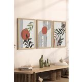 Artavessa 3 Parça Ahşap Çerçeve Görünümlü Mdf Tablo Seti ERSYCRVSZ3SET22, 15 x 20