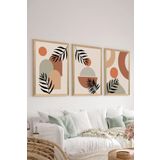 Artavessa 3 Parça Ahşap Çerçeve Görünümlü Mdf Tablo Seti ERSYCRVSZ3SET26, 15 x 20