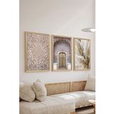 Artavessa 3 Parça Ahşap Çerçeve Görünümlü Mdf Tablo Seti ERSYCRVSZ3SET7, 15 x 20