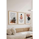 Artavessa 3 Parça Ahşap Çerçeve Görünümlü Mukavva Poster Tablo Seti Set 114, 15 x 20