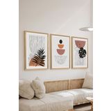 Artavessa 3 Parça Ahşap Çerçeve Görünümlü Mukavva Poster Tablo Seti Set 114, 20 x 30